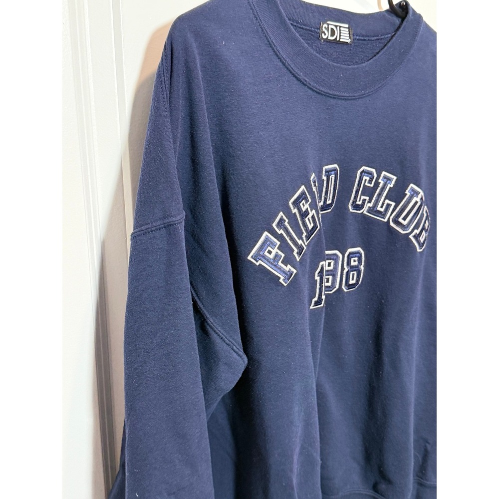 VINTAGE Field Club 1898 Navy Blue Sweatshirt Pullover Crewneck XL VTG Mens Women - Picture 2 of 10